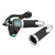 2PCS Electric Bicycle Throttle Handle Speed Control Throttle Grip with Green Digital Display Grain PatternSilver Handle Cover