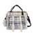 Cute Backpack with Accessories Check Dual Purpose Backpack Shoulder Bag Large Capacity Outdoor Travel Tote Bag Kids Bookbag