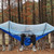 Camping Hammock with Net 210T Nylon Taffeta Automatic Quick Opening Hammock Tent for Outdoor 260x140cm/102x55in Light Blue