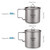 Aomiun Ultralight Titanium Cup Outdoor Portable 2PCS Cup Set 350ml 650ml Camping Picnic Water Cup Mug with Foldable Handle