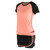 Womens Summer Casual 2 Piece Short Sleeve Outfits Sets Workout Fitness Clothes Suit(Orange Pink Black Short Sleeve Black Orange Pink High Waist Shorts L)
