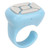 Remote Control Ring Cell Phone Bluetooth Remote Control Camera Shutter Selfie Button for Scrolling Video Clicking Like Blue