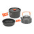 Camping Cookware Mess Kit Portable Camping Cooking Set for Backpacking Pot Pan Teapot Folding Fork Knife Spoon Kit Orange