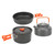 Camping Cookware Mess Kit Portable Camping Cooking Set for Backpacking Pot Pan Teapot Folding Fork Knife Spoon Kit Orange