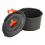 Camping Cookware Mess Kit Portable Camping Cooking Set for Backpacking Pot Pan Teapot Folding Fork Knife Spoon Kit Orange