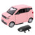 MINI EV Car Model 1/24 Alloy Die Cast Miniature Pull Back Car Toy with Roof Suitcase Model for Kids Over 3 Years OldPink