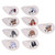 9PCS PU Leather Embroidery Waterproof Golf Putter Head Cover Iron Club Headcovers AccessoryBeige