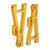 2Pcs Front Rear Lower Swing Arms Aluminum Alloy Lower Suspension Arm for JLB 1/10 Car Truck SeriesGold