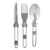 Outdoor Portable Tableware Set Folding Stainless Steel  Spoon Fork Knife with Cloth Storage Bag for Camping Picnic