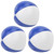 3Pcs PU Leather Juggling Balls Indoor Leisure Portable Performance Practice BallsBlue White