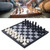 International Chess Kit Folding Chessboard Practical Interesting Magnetic Travel Chess Set for Entertainment