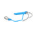 Diving Hooks Stainless Steel Double Reef Hook with Spiral Coil Lanyard for Underwater Activities Divers SafetyBlue