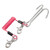 316 Stainless Steel Diving Current Hook Double Reef Drift Hook with Spiral Coil LanyardRose Red