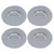 4 Pcs PVC Patch Elastic Rope Set D Ring Patch Bungee Cord Set Stainless Steel D Ring PadGray