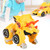 Deformation Dinosaur Figures Plastic Inertial Pull Forword Car Vehicle Toy Model Kid Children Novelty GiftYellow