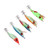 5PCS Fake Wood Shrimp Bait Fishing Wobbler Squid Jig Artificial Lures with Luminous Hook
