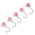 5 PCS Ice Fishing Jigs Kit Outdoor Ice Fishing Perch Hooks Winter Fishing Lures Pink 5MM