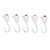 5 PCS Ice Fishing Jigs Kit Outdoor Ice Fishing Perch Hooks Winter Fishing Lures Pink 5MM