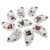 9PCS PU Leather Embroidery Waterproof Golf Putter Head Cover Iron Club Headcovers AccessoryWhite