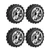 4pcs Set Racing Off road Vehicle Tires Rubber Tyre Wheel Rim for RC 1:10 Car Part (Gold)