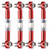 4Pcs Steering Linkage Rod Aluminum Alloy RC Upgrade Parts Fit for HSP 94122 1/10 CarRed