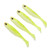 4PCS AR48 75mm/3.2g T Tail Soft PVC Bait Double Colors Jigging Wobblers Aritificial LureYellow White