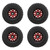 4PCS RC Car Wheel Tires Aluminum Alloy Rubber RC Negative Offset Wheels for 1/18 1/24 RC Crawler Red