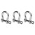 3pcs Screw Pin Anchor Shackle Bow Shape Load Shackle for Paracord Survival Bracelet