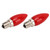 2PCS E12 4LEDS SMD2835 Candelabra Bulb 220V 1.5W Glass Chandelier Light Bulb Candle Bulb for Ceiling Wall Sconce Red