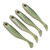 4Pcs Soft Bait T Tail Lure AR48 Swimbait 75mm 3.2g Aritificial Tackle for Fisherman Seawater Freshwater Fishingolive Color
