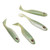 4Pcs Soft Bait T Tail Lure AR48 Swimbait 75mm 3.2g Aritificial Tackle for Fisherman Seawater Freshwater Fishingolive Color