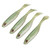 4Pcs Soft Bait T Tail Lure AR48 Swimbait 75mm 3.2g Aritificial Tackle for Fisherman Seawater Freshwater Fishingolive Color