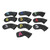 10Pcs Golf Head Cover Club Headcover Waterproof PU Elastic Closing for Outdoor Sports Black