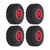 4 PCS RC Wheels and Tires Aluminum Alloy Fits for TRAXXAS 1/18 TRX4M Remote Control Car Red