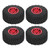 4 PCS RC Wheels and Tires Aluminum Alloy Fits for TRAXXAS 1/18 TRX4M Remote Control Car Red
