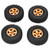 4pcs 1in Rubber Tires Aluminum Alloy Wheel Rims Fit for Axial SCX24 90081 AXI00001 AXI00002 1/24 Crawler CarGold