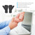 A Pair Polyurethane Black Thumb Wrap Soft Breathable Half Finger Hand Protector Gloves for Sports SprainL