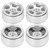 4pcs Beadlock Wheels Aluminum Alloy Five Spoke Crawler Tires with Screws for Axial SCX24 90081 1/24 Remote Control CarSilver
