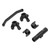 RC Front Steering Set Aluminum Alloy Rear Axle Base Set for ECX Barrage 1/24 for RGT 1/24 for FTX 1/24 Climbing Car Black