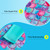 2pcs Girls Swimsuits Long Sleeve Crewneck Bathing Suit Breathable Sun Protection Rash Guard