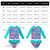 2pcs Girls Swimsuits Long Sleeve Crewneck Bathing Suit Breathable Sun Protection Rash Guard