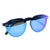Round Polarized Sunglasses Lightweight Round Frame Polarized Lens Trendy Sunglasses Black Frame Ice Blue Lens