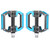 1 Pair Aluminum Alloy Road Mountain Bike Platform Flat Pedal Bicycle Accessories (black   blue)