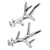 2PCS Antler Shoe Decoration ABS Reindeer Antler Shoe Clips Accessories for Christmas Gifts Silver