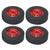 4Pcs RC Wheel Remote Control Tires Rubber Aluminum Alloy Accessories for WPL D12 CarRed