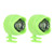 2PCS Mini Shoe Headlights Outdoor Sport Shoe Lamp for Hiking Camping Built in Button Battery Green