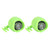 2PCS Mini Shoe Headlights Outdoor Sport Shoe Lamp for Hiking Camping Built in Button Battery Green