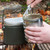 Camping Cookware Lunch Box German Style Aluminum Portable Thickened Handle Metal Lunch Box for Hiking Outdoor 17cmx10cm OD Green