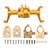 Front Axle Housing Steering Cup CNC RC Car Metal Front Axle Housing Set for FMS for Xiaoqi FCX24 1/24 Half RC Car Gold