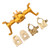 Front Axle Housing Steering Cup CNC RC Car Metal Front Axle Housing Set for FMS for Xiaoqi FCX24 1/24 Half RC Car Gold